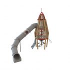 Robinia speeltoren in de vorm van een raket! Met verschillende klimmogelijkheden en tunnelglijbaan