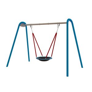 Stalen schommelframe met vogelnestschommel 3D