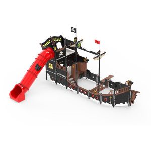 Kunststof mega piratenschip met diverse speelonderdelen